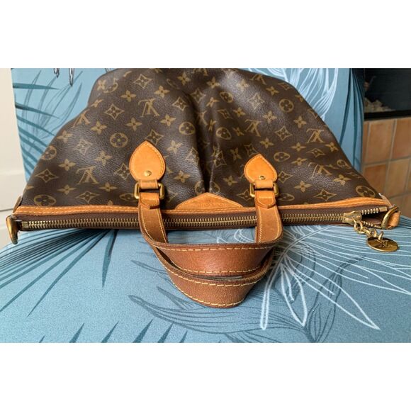 LOUIS VUITTON Palermo PM Monogram Brown Canvas Hand Bag Tote Purse Paris - Picture 10 of 15